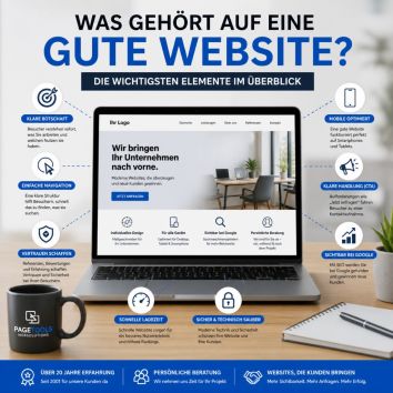 Was gehört auf eine gute Website – wichtige Elemente wie SEO, Navigation, Vertrauen und Ladezeit