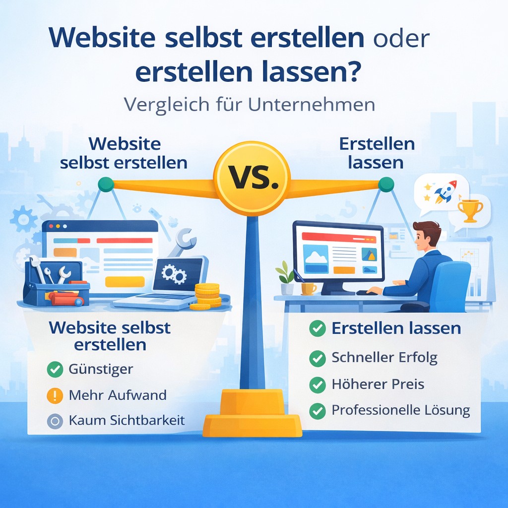 Website selbst erstellen oder erstellen lassen – Vergleich für Unternehmen